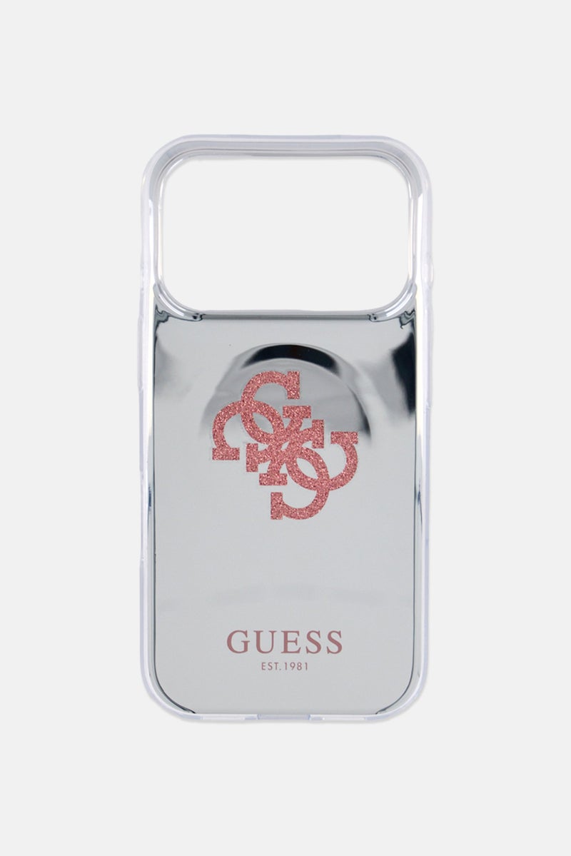 GUESS iPhone 17 Pro Compatible Magsafe Mobile Case, Silver - Image 2